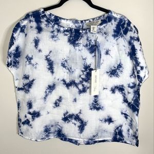 Rachel Zoe Linen Tie Dye Button Down Blouse